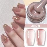 Hivava  -  Jelly Nude Gel Nail Polish 10ml Light Pink Peach Translucent Color UV Light Cure Gel Varnish Nail Art DIY at Home