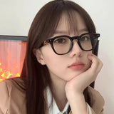 Hivava  Korea Small Round Glasses Frame Girl Ins No Makeup Plain Glasses Men Eyewear Cute Decorative Computer Glasses