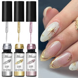 Hivava  -  5ml Metallic Liner Painting Gel Nail Polish Chrome Rose Gold Silver Super Bright Mirror Effect Drawing Gel Nail Varnish