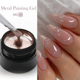 Hivava  -  Metallic Painting Gel Nail Polish Chrome Gold Silver Mirror Metal Effect Super Bright Draw Line French Nail Gel 5ml