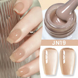 Hivava  -  Jelly Nude Gel Nail Polish 10ml Light Pink Peach Translucent Color UV Light Cure Gel Varnish Nail Art DIY at Home