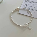 Hiava  -  New Fashion Silver Colour Pearl Bracelet Sparkling Exquisite Simple Women Fine Jewelry Accessories Wedding Party Gift