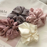 Hivava  -  Fashion Oversized Silk Scrunchies for Women Korean Chiffon Elastic Hair Ties Ponytail Holder Headwear Chouchou Cheveux Femme