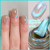 Hivava   -  Mint Green Color Cat Magnetic Gel Nail Polish Sparkle Glitter Gel Varnis Semi Permanent 10ml for Summer Manicure DIY