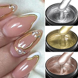 Hivava  -  8ml Metallic Painting Nail Gel Polish Gold Silver Creative Elastic Nail Gel for PaintingDrawing Magic Mirror Gel Varnish