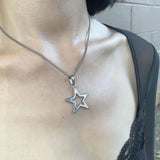 Hivava Korean Fashion Chains Star Pendant Necklaces Punk Aesthetic Jewelry Boho Necklace for Women Goth Jewelry Y2K Grunge Rock