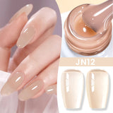 Hivava  -  Jelly Nude Gel Nail Polish 10ml Light Pink Peach Translucent Color UV Light Cure Gel Varnish Nail Art DIY at Home