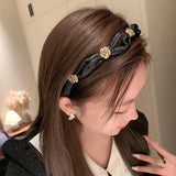 Hivava  -  New Camellia Temperament Hair Bands for Women Vintage Pleated Bowknot Headband Girls Fashion Hair Bands Hair Accessories