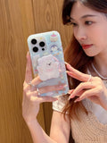 Hivava  Ins Cartoon Animals Magnetic Cover Stand Holder Fundas For Iphone 15ProMax 14 15 14Pro 13 Pro Max 13ProMax 12 Matte Phone Case