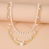 Hivava  Trend Elegant Jewelry Wedding Multilayer Pearl Necklace For Women Fashion White Imitation Pearl Choker Necklace N0323