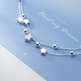 Hivava  -   Color Star Bracelet Fashion Korean Five-pointed Stars Crystal Double Bracelet Dropshipping Wholesale