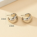 Hivava  -  New Gold Color Round Chunky Earrings for Women Lightweight Smooth Metal Open Thick Hoops Fashion Trendy Jewelry