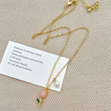 Hivava New Fashion Trend Unique Design Elegant Delicate Tulip Pearl Necklace Women Jewelry Wedding Party Premium Gift