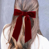 Hivava   -  Bow Velvet Barrettes Women Temperament Ponytail Hairpin Hair Clip Girls Black Red Ribbon Hair Clip Fashion Hair Accessories