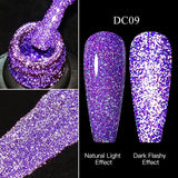 Hivava  -  Reflective Glitter Gel Pink Sparkling Sequins Gel Nail Polish Soak Off UV Nail Gel Semi-permanent Nail Art Decoration