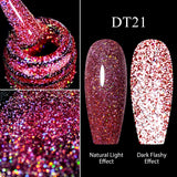 Hivava  -  7ml Purple Fluorescent Reflective Gel Nail Polish Neon Glitter Sparkly Semi Permanent UV LED Gel Nail Art Varnish