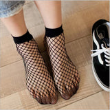 Hivava  1Pair New Transparent Anti Hook Ankle Casual Fashion Women Hollow Net Socks Silk Thread Able Mesh Black Short Socks