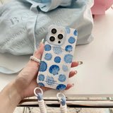 Hivava Summer Blue Shell Phone Case For Iphone 14Pro 15ProMax 15 13 Pro Max 12Pro 13ProMax 14ProMax 14 Rope Funda Protector Cover