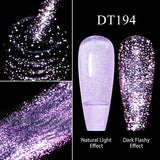 Hivava  -  7ml Purple Fluorescent Reflective Gel Nail Polish Neon Glitter Sparkly Semi Permanent UV LED Gel Nail Art Varnish