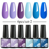 Hivava  -  6Pcs/Set Coffee Series Gel Nail Polish Autumn Nail Art Gel Varnish Semi Permanent Soak Off UV Gel Manicure Kit For Nails