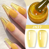 Hivava  -  Jelly Nude Gel Nail Polish 10ml Light Pink Peach Translucent Color UV Light Cure Gel Varnish Nail Art DIY at Home