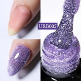 Hivava  -  7ml Sparkling Glitter Rubber Base Gel Nails Shining Glitter Semi Permanent Soak Off UV LED Varnish All for Manicure