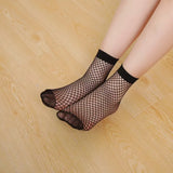 Hivava  1Pair New Transparent Anti Hook Ankle Casual Fashion Women Hollow Net Socks Silk Thread Able Mesh Black Short Socks