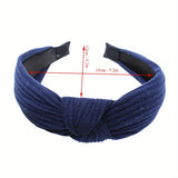 Hivava  -  Knitted Knotted Solid Wide Headbands Women Girls New Fashion Hair Hoop Simple Cross Knot Hairbands Headwear Hair Accessories