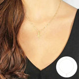 Hivava Delysia King Women Simplicity Trendy Cross Necklace Elegant Temperament Personality Gold-plated Bead Clavicle Chain