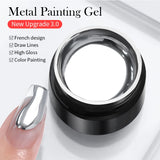 Hivava   -  Super bright Metallic Painting Gel Polish 5ML Gold Silver Mirror Gel Nail Polish Flower Drawing Lines French Nails