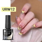 Hivava  -  7ml Silver Glitter Cat Magnetic Rubber Base Gel Semi Permanent Soak Off UV LED UV Nail Art Varnish Construction Gel