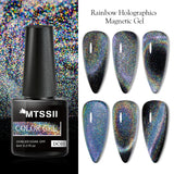 Hivava  -  7ml Cat Magnetic Gel Nail Polish Semi Permanent Dynamic Glitter Reflective Nail Gel Soak Off UV Gel Nail Art Varnish