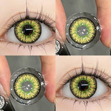 Hivava  -  Hot Sale 1 Pair Halloween Colored Contact Lenses Cosplay Red Eye Lenses Anime Soft Beautiful Pupil Anime Yellow Lens