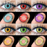 Hivava 1Pair Contact Lenses for Halloween Lenses Colored Contact Lenses for Eyes Cosplay Contact Lenses Anime Eye Color Lenses