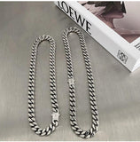 Hivava Silver Cuban Chain Necklace