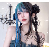 Hivava eGirl Gradiente Front Side Blue Narutal Black Wig