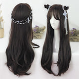 Hivava Black-brown Natural Long Curly Wig