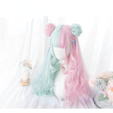 Hivava Alice Bear Cotton Candy Parted Pink Mint Wig