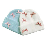 Hivava Soft Girl Bows Beanie Hat