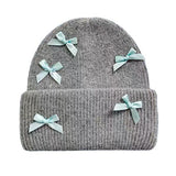 Hivava Soft Girl Bows Beanie Hat