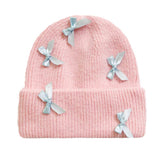 Hivava Soft Girl Bows Beanie Hat