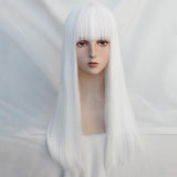 Hivava White Harajuku Gothic Girl Long Wig