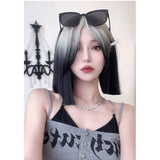 Hivava eGirl Silver Gradient Black Straight Bob Wig