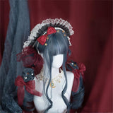 Hivava Lolita Fog Blue Long Curly Wig