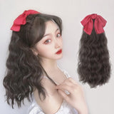 Hivava Black/Wine Bowknot Long Ponytail Wig