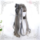 Hivava Lolita Gray Blue Highlighting Long Curly Wig