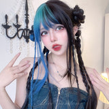 Hivava eGirl Gradiente Front Side Blue Narutal Black Wig