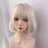 Hivava Cute Short Blonde Beige Bobo Bangs Wig