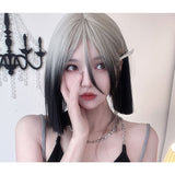 Hivava eGirl Silver Gradient Black Straight Bob Wig