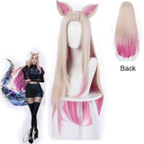 Hivava 80cm Pink Game LOL Ahri Cosplay Wig